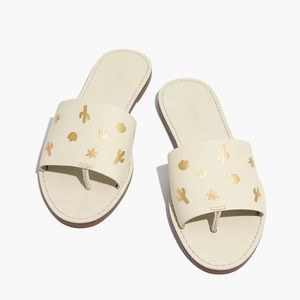 Madewell Boardwalk Post Slide Sandal Cactus Embossed Edition